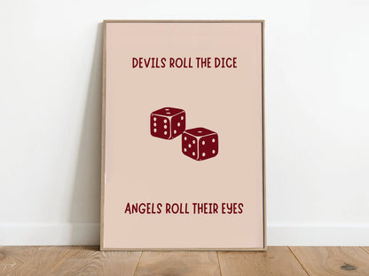 Roll the dice poster, Devils roll their eyes poster, Taylor gift, Taylor poster, gift for her, Taylor roll the dice, digital gift, girly art