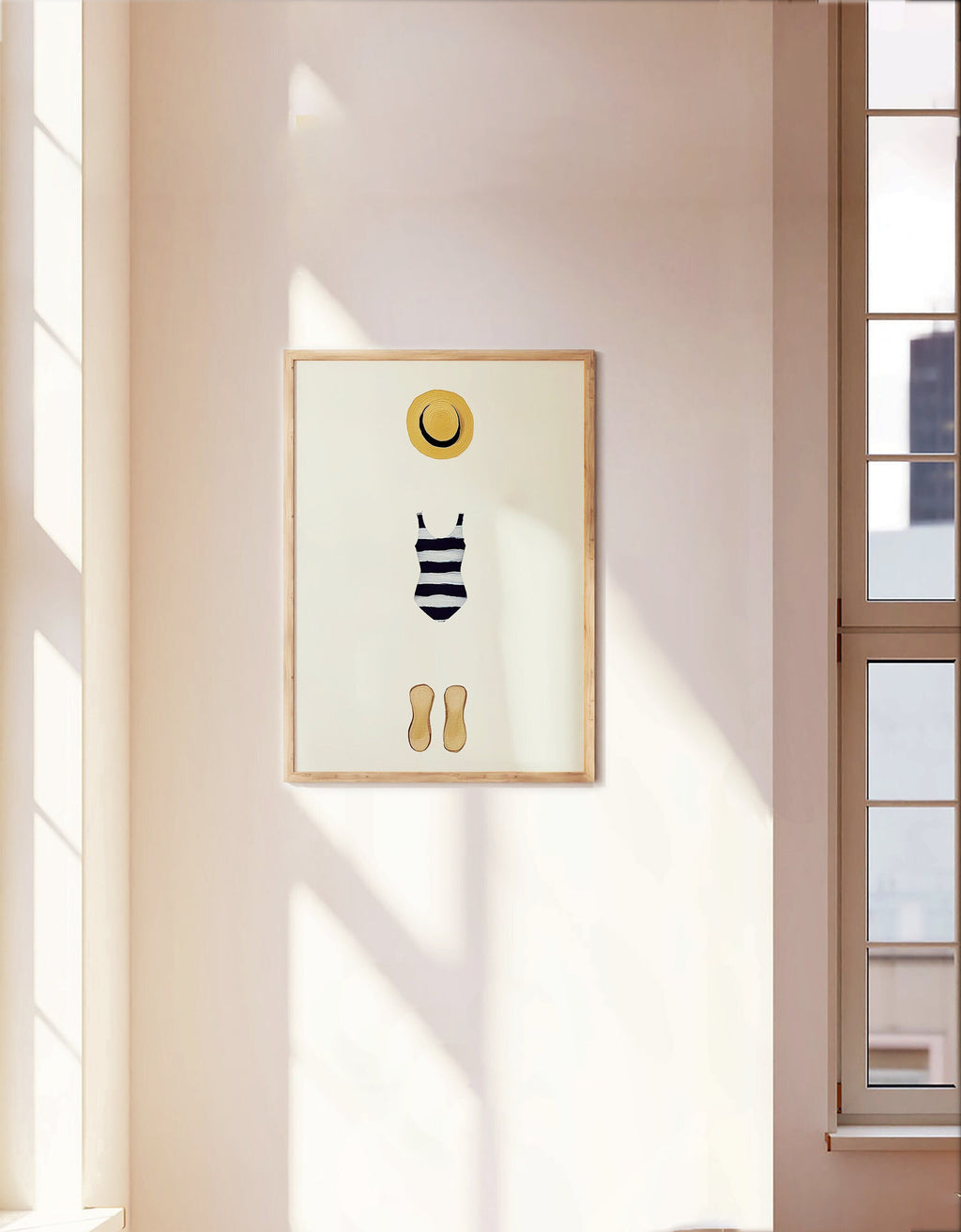 Cute summer print, Beach day art, Female diving Print, Minimalist Wall Art, Dorm decor, Bikini Print, summer wall art, watercolor print