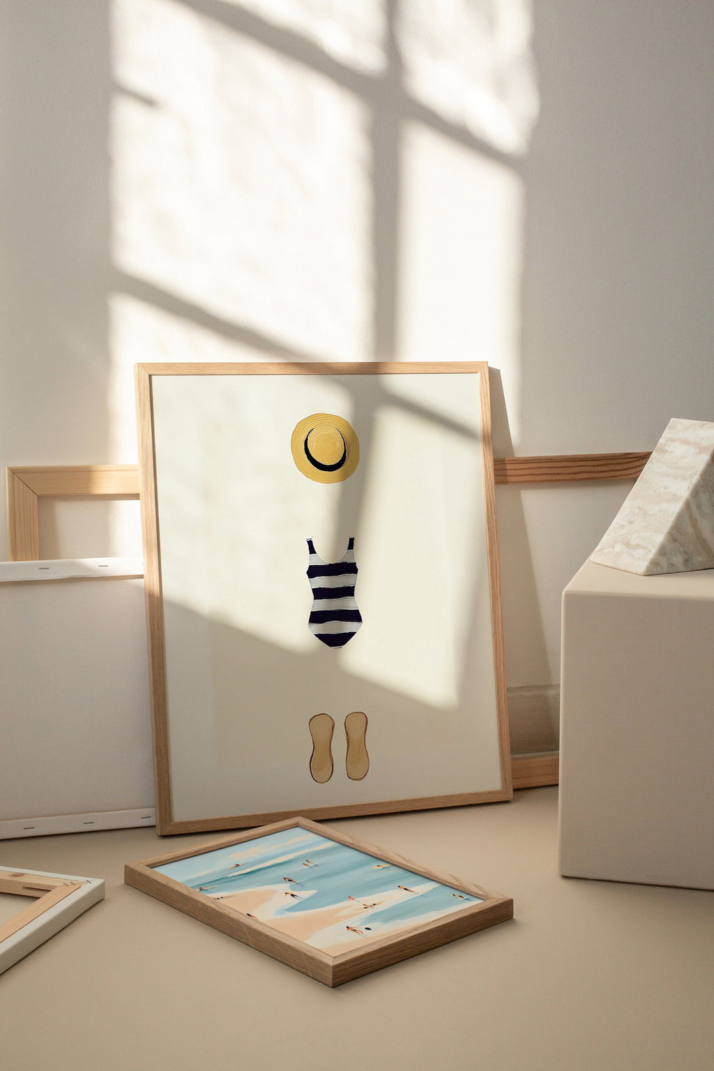 Cute summer print, Beach day art, Minimalist Wall Art, Dorm decor, Blue Art Print, blue wall art, blue wall art, acstract print, digital print, abstract people art, scandinavian art, nordic print, nordic wall art, summer print, beach wall art