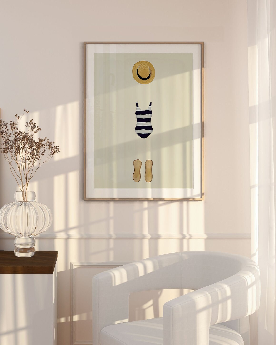 Cute summer print, Beach day art, Female diving Print, Minimalist Wall Art, Dorm decor, Bikini Print, summer wall art, watercolor print