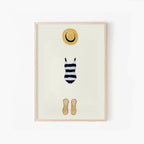 Summer Essentials, aerial Scandinavian beach art print by Studio Twinswa