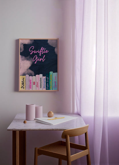 Swiftie-Girl poster, swiftie-gift, eras tour poster, Taylor lyrics poster, Taylor fan gift, swiftie-fan poster, girly home decor, preppy art