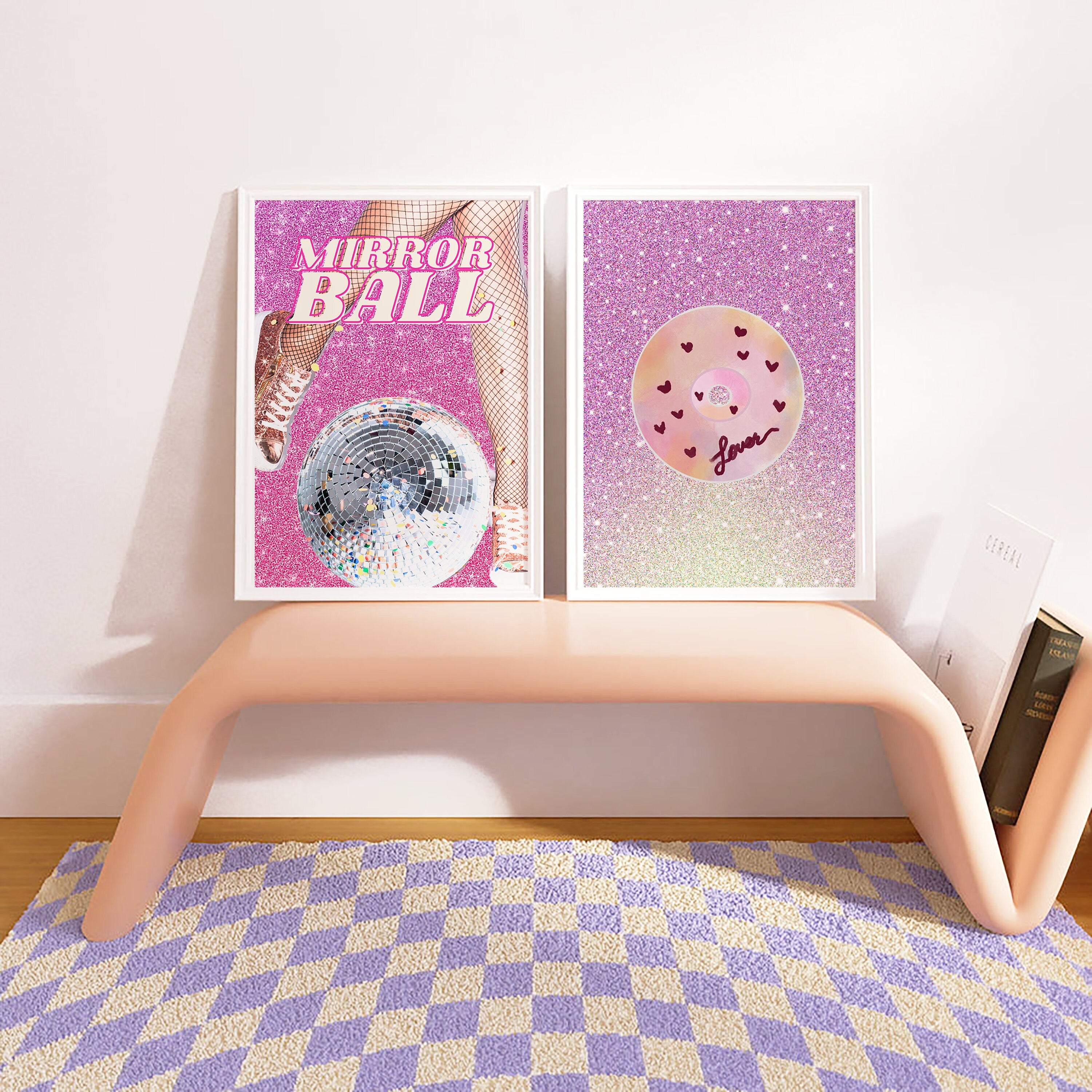 Shimmering prints in pink - mirrorball and lover