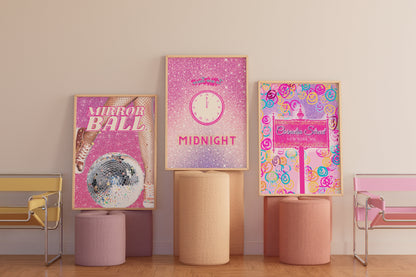 Bestseller wall art set, pink folklore posters, mastermind art, swiftie gift, cornelia street, anti-hero print, midnights doster, mirrorball