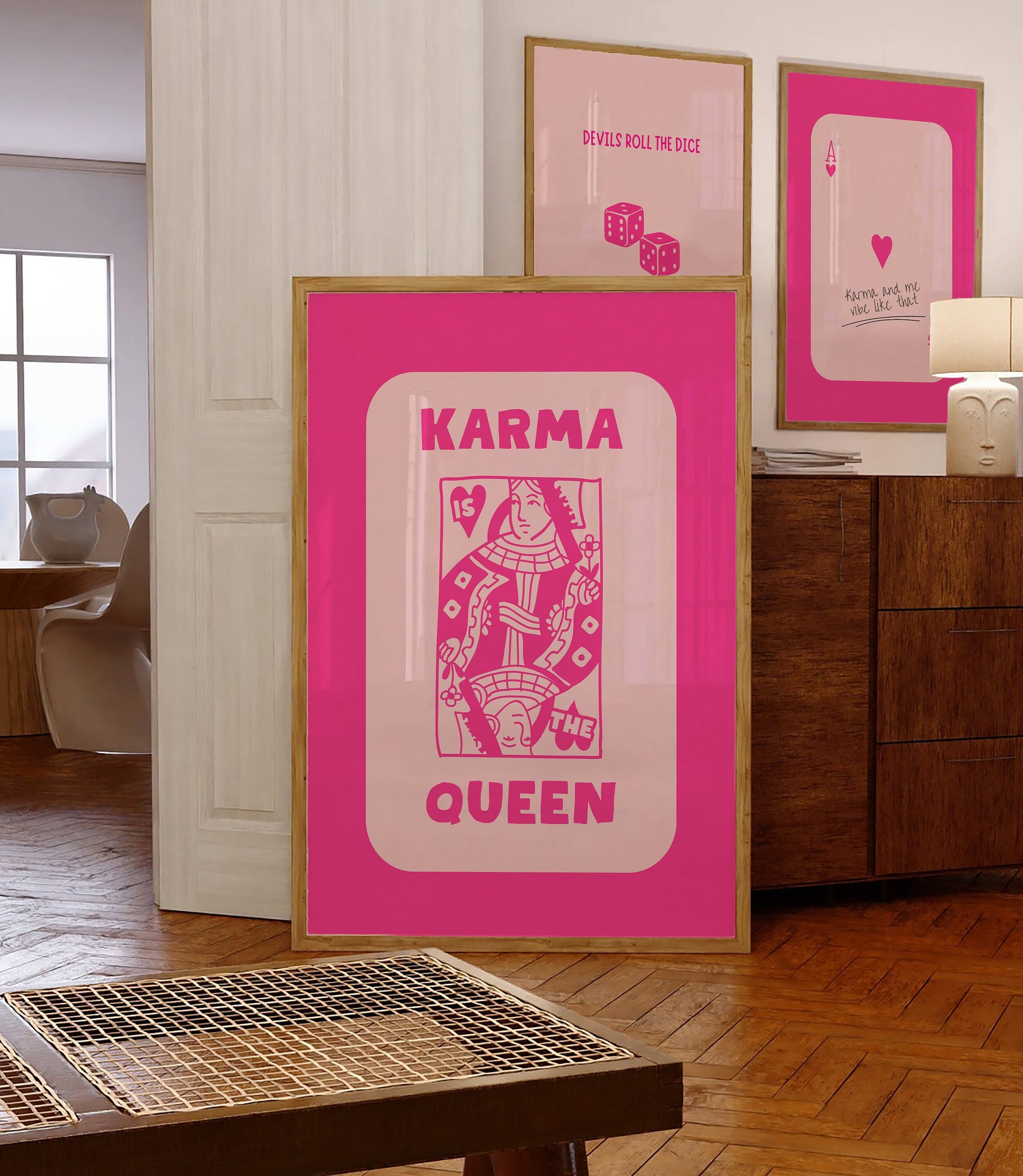 Pink Taylor poster, pink swifti posters, karma is the queen, devils roll the dice angels roll their eyes poster, karma lyric posters, gift