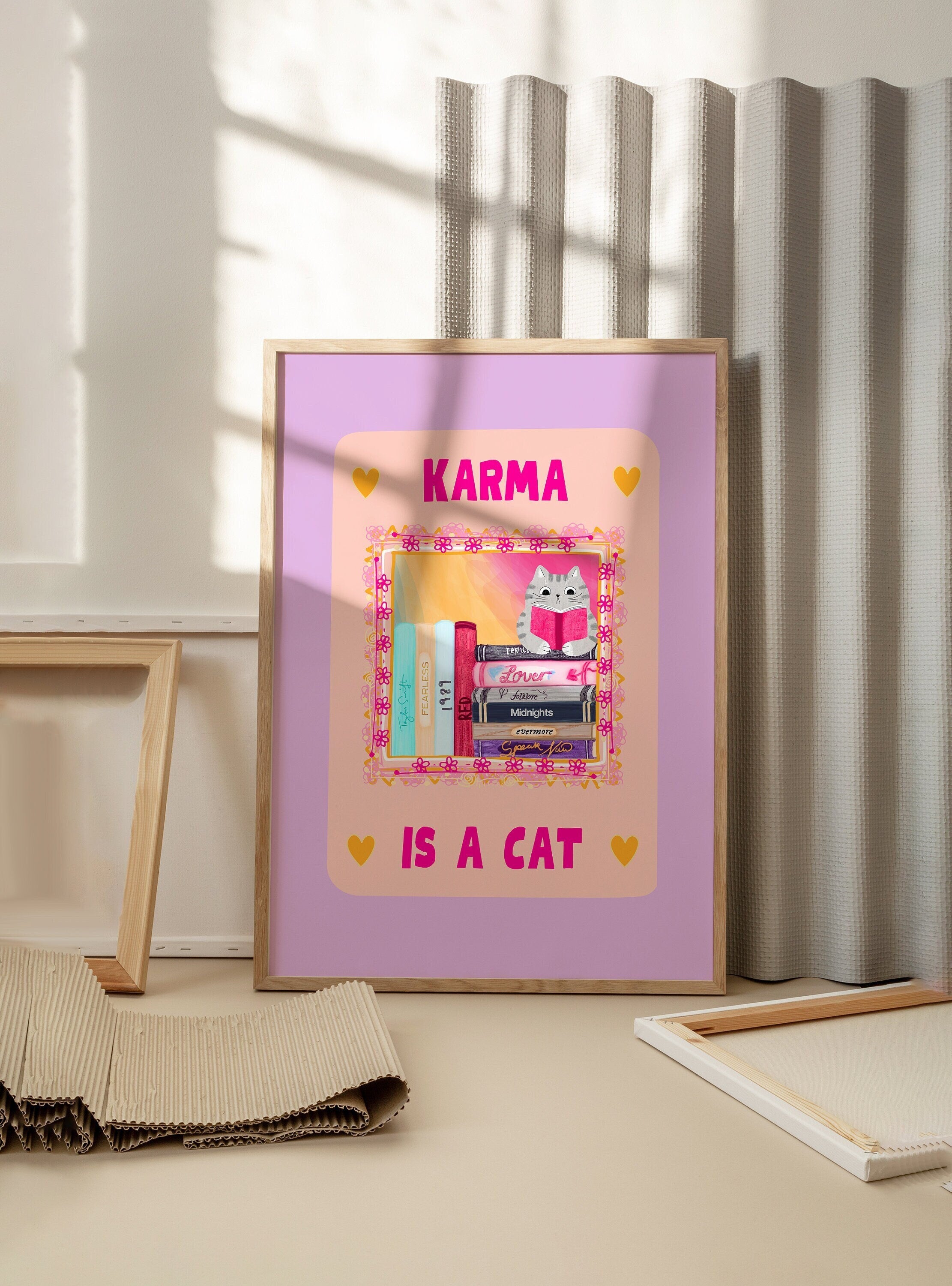 Karma is a cat print, Taylor karma poster, Taylor gift, gift for her, karma is a cat poster, girl gift, Taylor print, Taylor fan gift