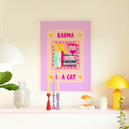 Karma is a cat print, Taylor karma poster, Taylor gift, gift for her, karma is a cat poster, girl gift, Taylor print, Taylor fan gift