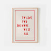 Taylor lyric Poster To Live For The Hope Of It All Song Lyrics, Taylor eras Wall poster Quote, swifti Gift Merch Decor,, swiftie-gift