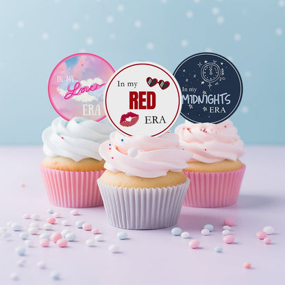 Swiftie birthday or party kit: 30 eras tour cupcake toppers, DIY print cut, gift for taylor swift fan, birthday taylor swift