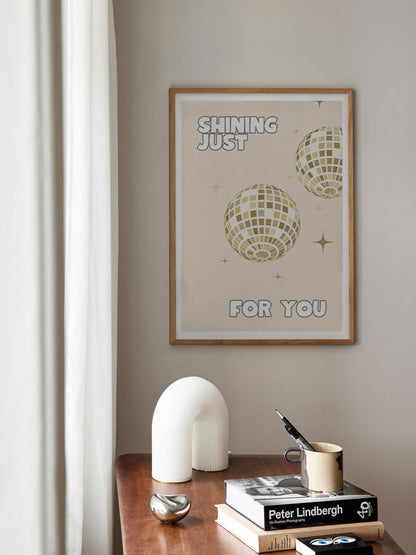 mirrorball print, taylor fan gift, shining just for you, Taylor gift, gift for her, taylor print, Taylor print, swiftie gift, eras gift