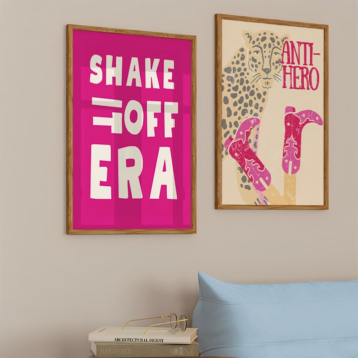 Pink this is our place set of 2, pink shake it, pink Taylor poster, shake it poster, swifti print, eras print, swifti gift, Taylor print