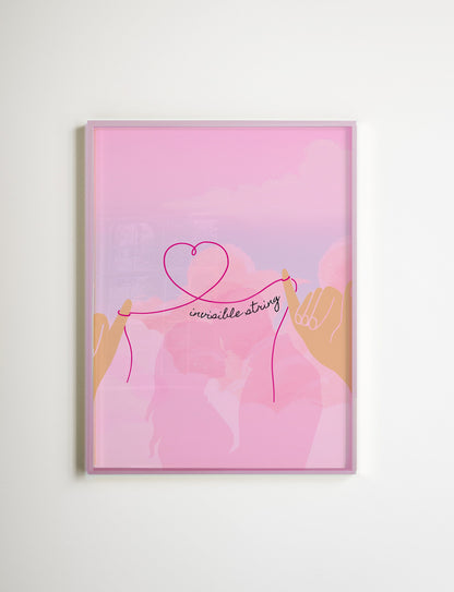 invisble string print, taylor fan gift, pink lover print, Taylor gift, gift for her, taylor print, Taylor print, swiftie gift, eras gift