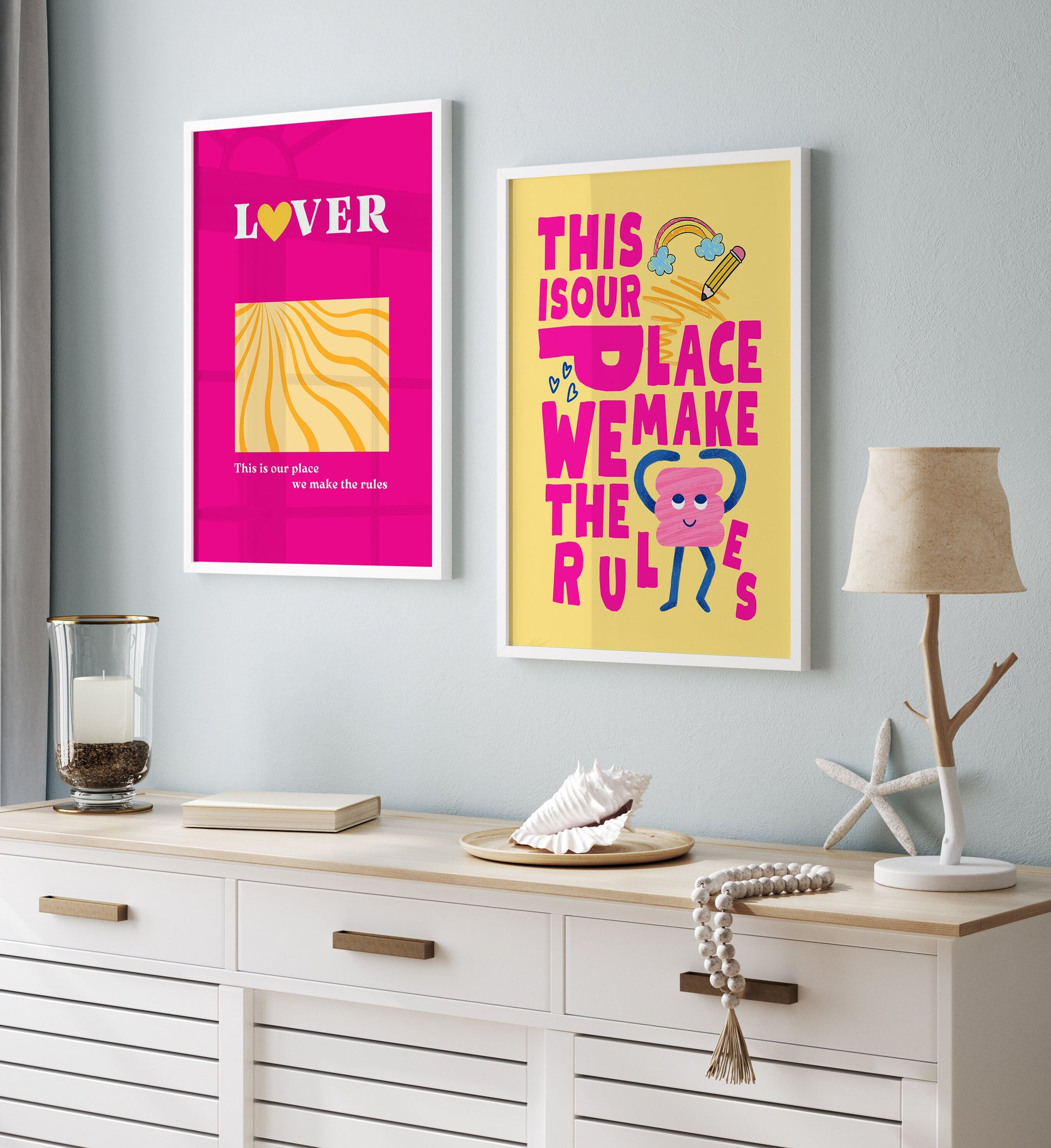 Set of 2: Pink Lover and Yellow This is Our Place - Swiftie Gift for Daughter | Taylor fan gift | Printable swiftie gift, girl bedroom decor