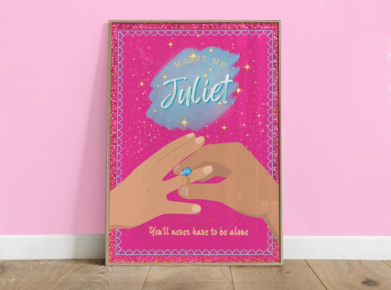 Pink love story print, Marry me print, love story poster, romeo juliet print, gift for Taylor fan, eras tour print, Taylor gift, swifite